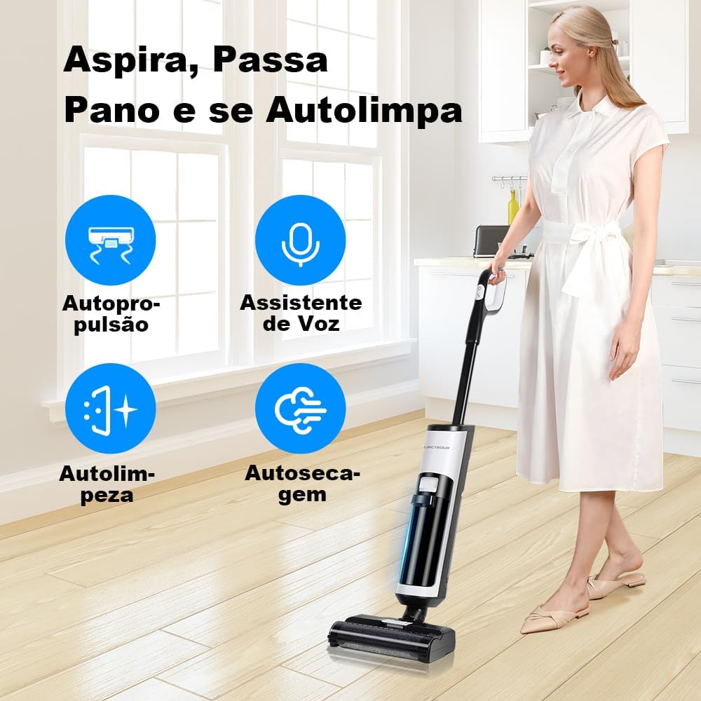 Aspirador Vertical de Pó Liectroux i7 Pro - Aspira e Passa Pano Autolimpante
