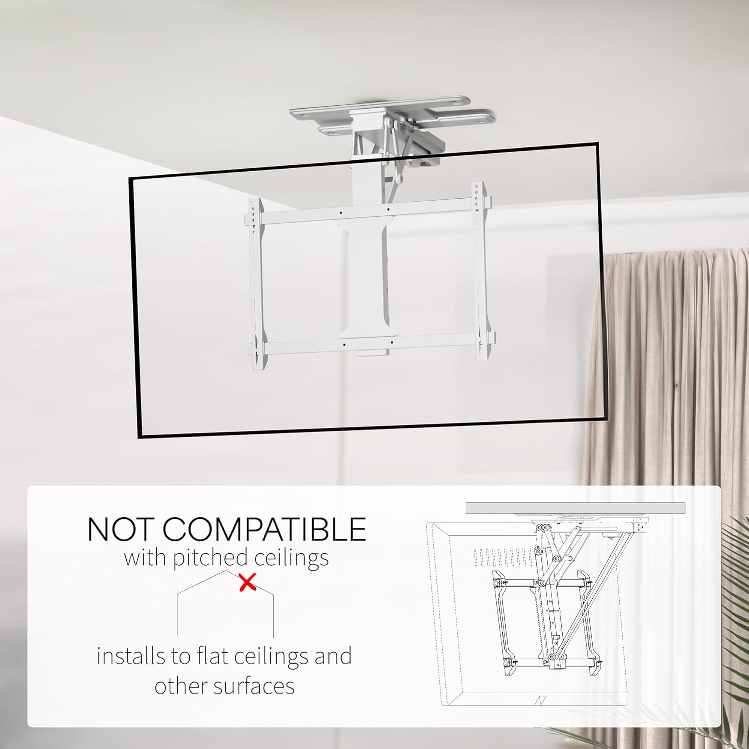 Suporte Giratório Elétrico para TV de Teto Giratório