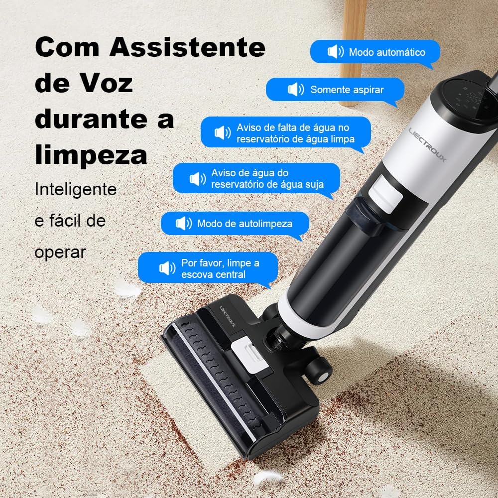 Aspirador Vertical de Pó Liectroux i7 Pro - Aspira e Passa Pano Autolimpante